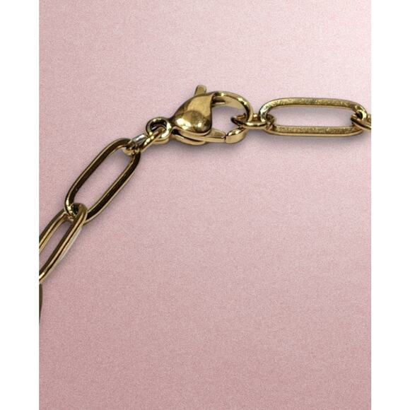 Gold‎ Paperclip 16 inch Necklace and Bracelet Set - Picture 9 of 9